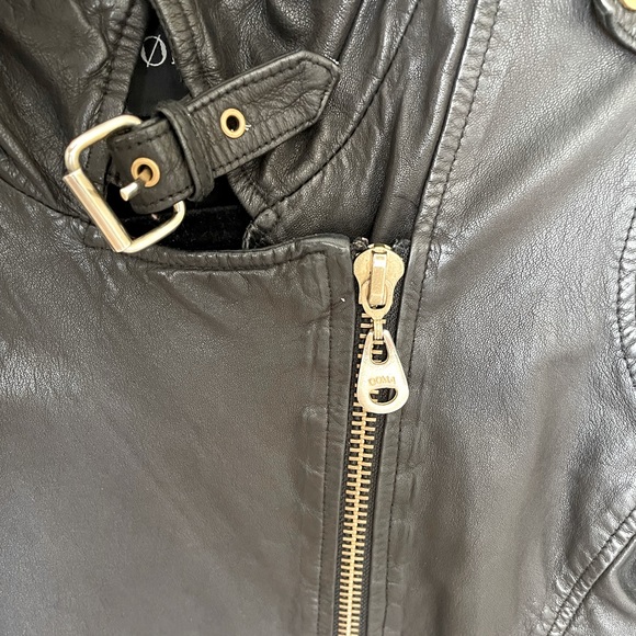 Doma Black Leather Moto Jacket (size M) - Picture 8 of 14